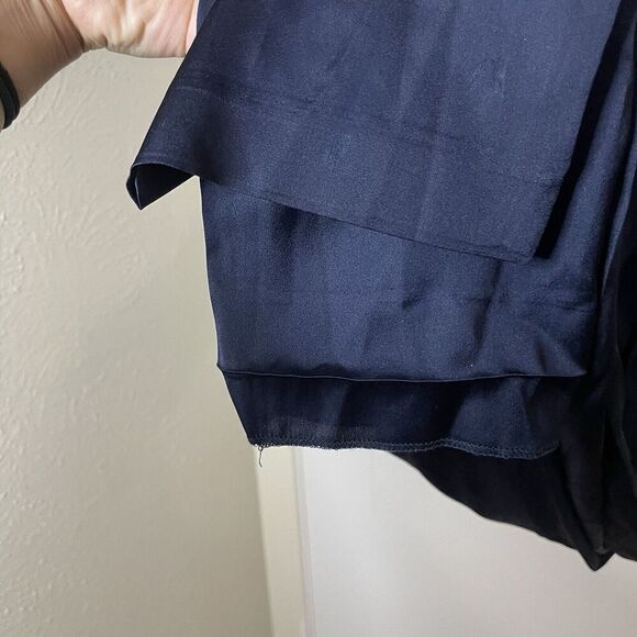 Ramy Brook Navy satin Sleeveless vneck jumpsuit size medium - Picture 8 of 10